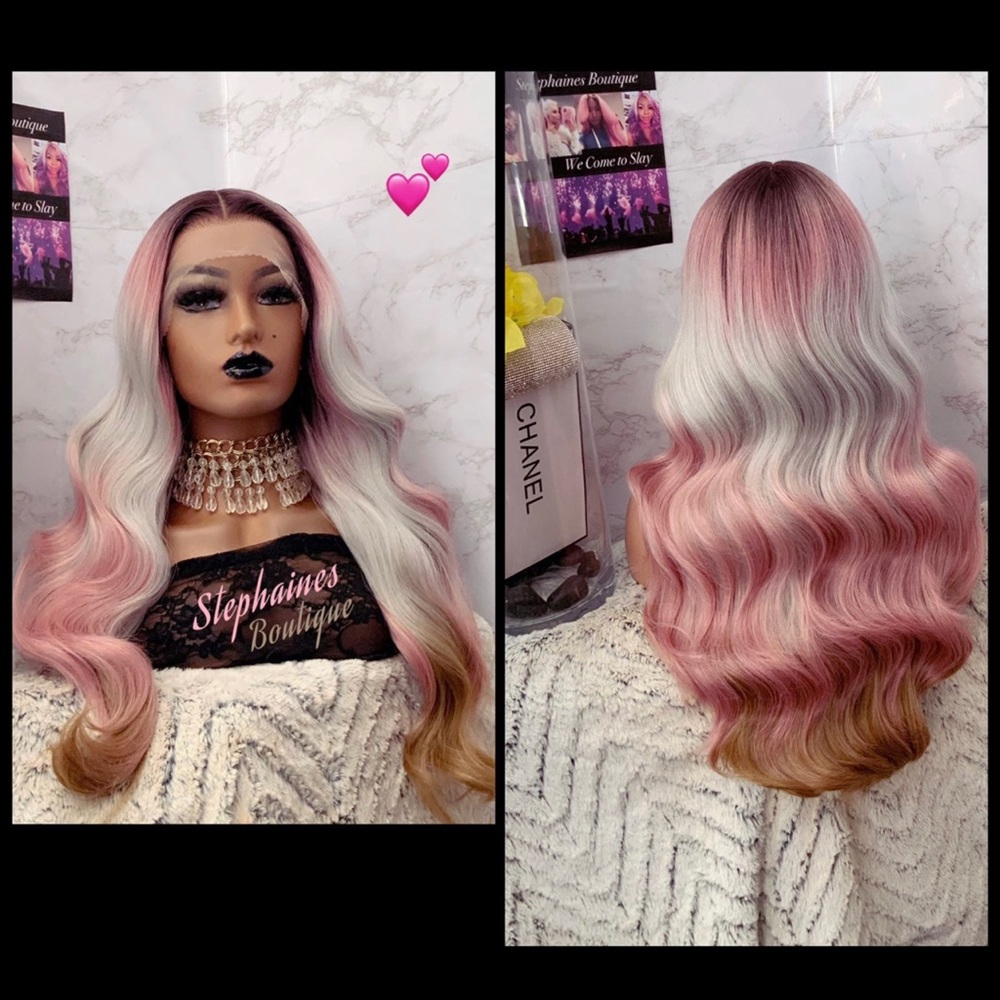 Human Hair blended lace front wig